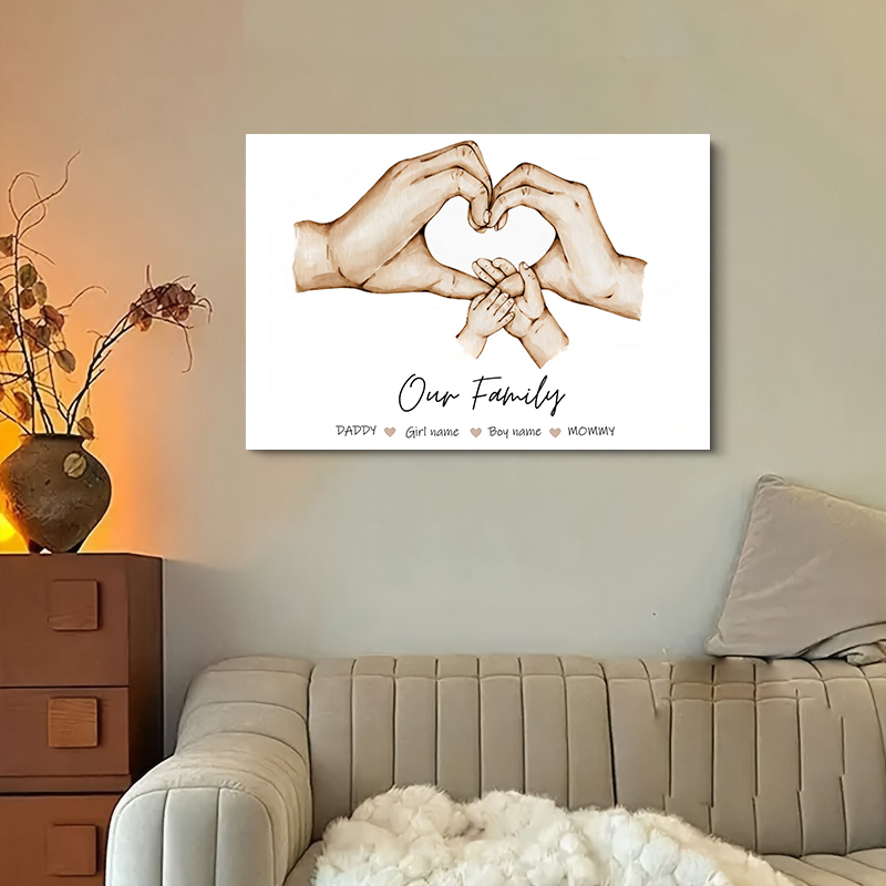 شخصية مخصصة الأسرة اليد المشار - مراجعة Home Cinema Wall Art وسعره