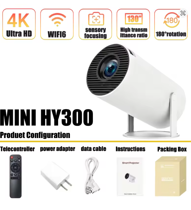 جهاز عرض محمول صغير HY300 بنظا - مراجعة Home Cinema Setup وسعره